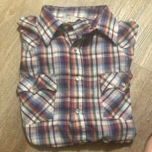 VINTAGE Men's Plaid Short Sleeve Shirt